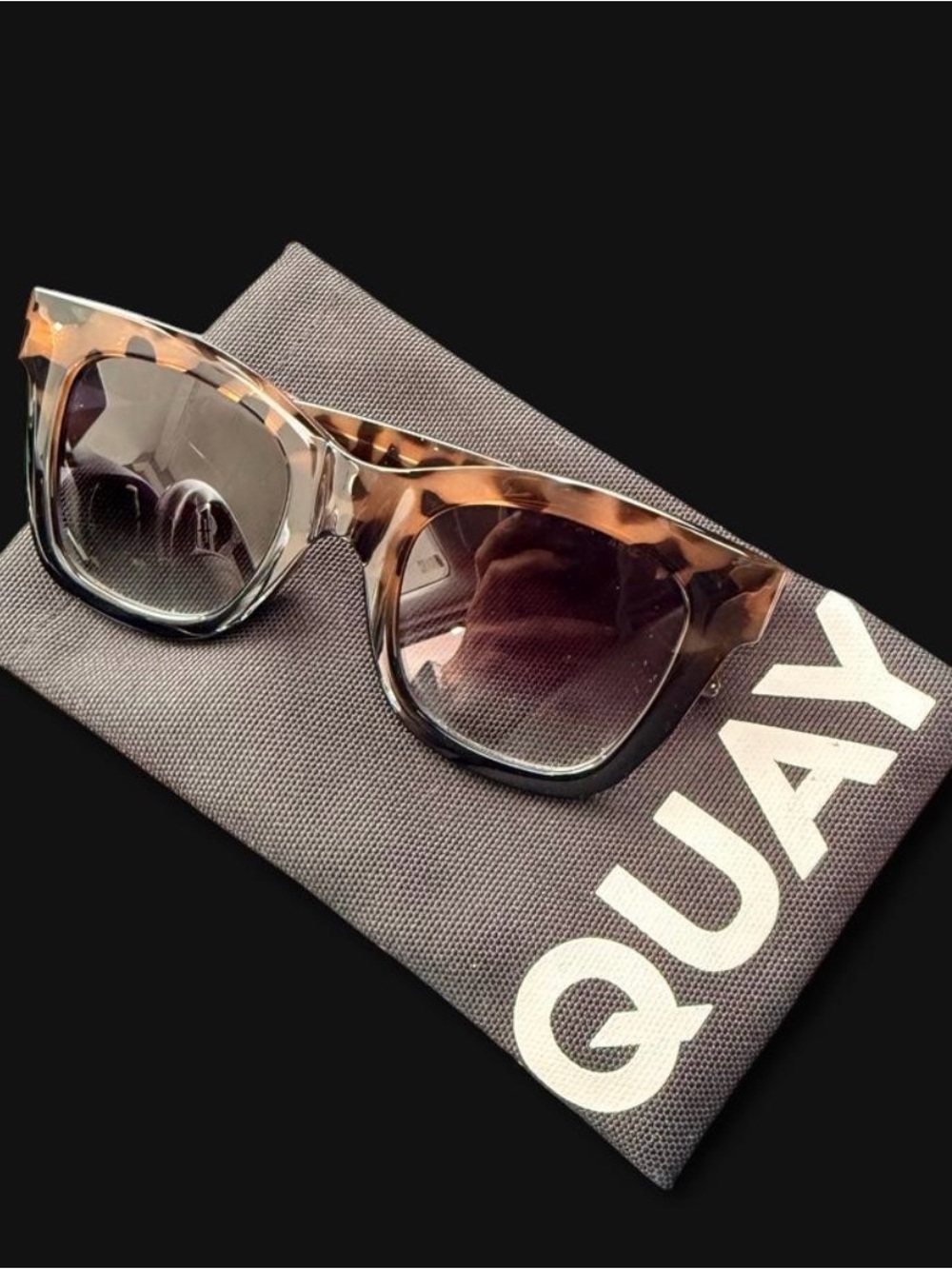 Quay Australia Tortoiseshell Square Sunglasses - Brown/Black Gradient